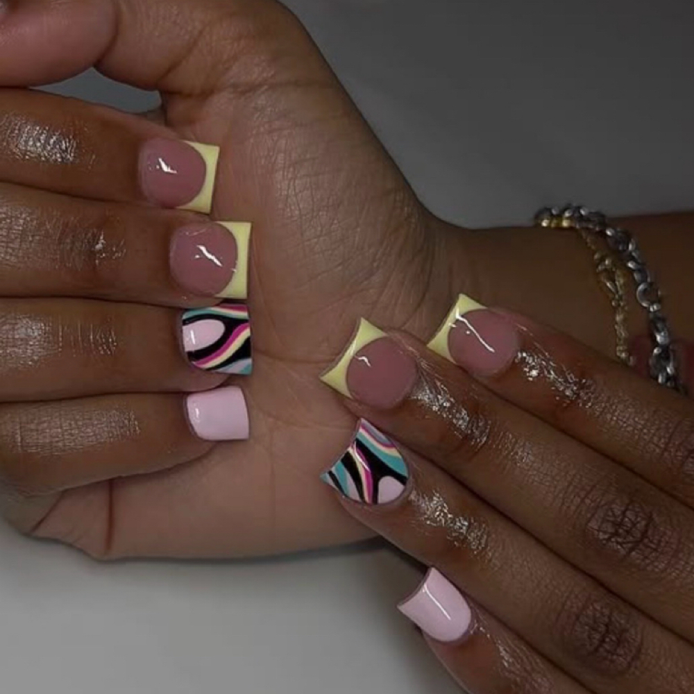 #9 Short Freestyle Acrylic Nails at krystal johnson in San Antonio, TX