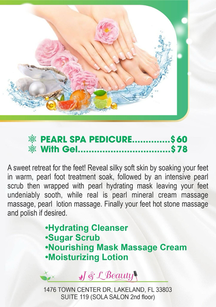 Pearl Spa Pedicure at JENNYB BEAUTY in Lakeland, FL