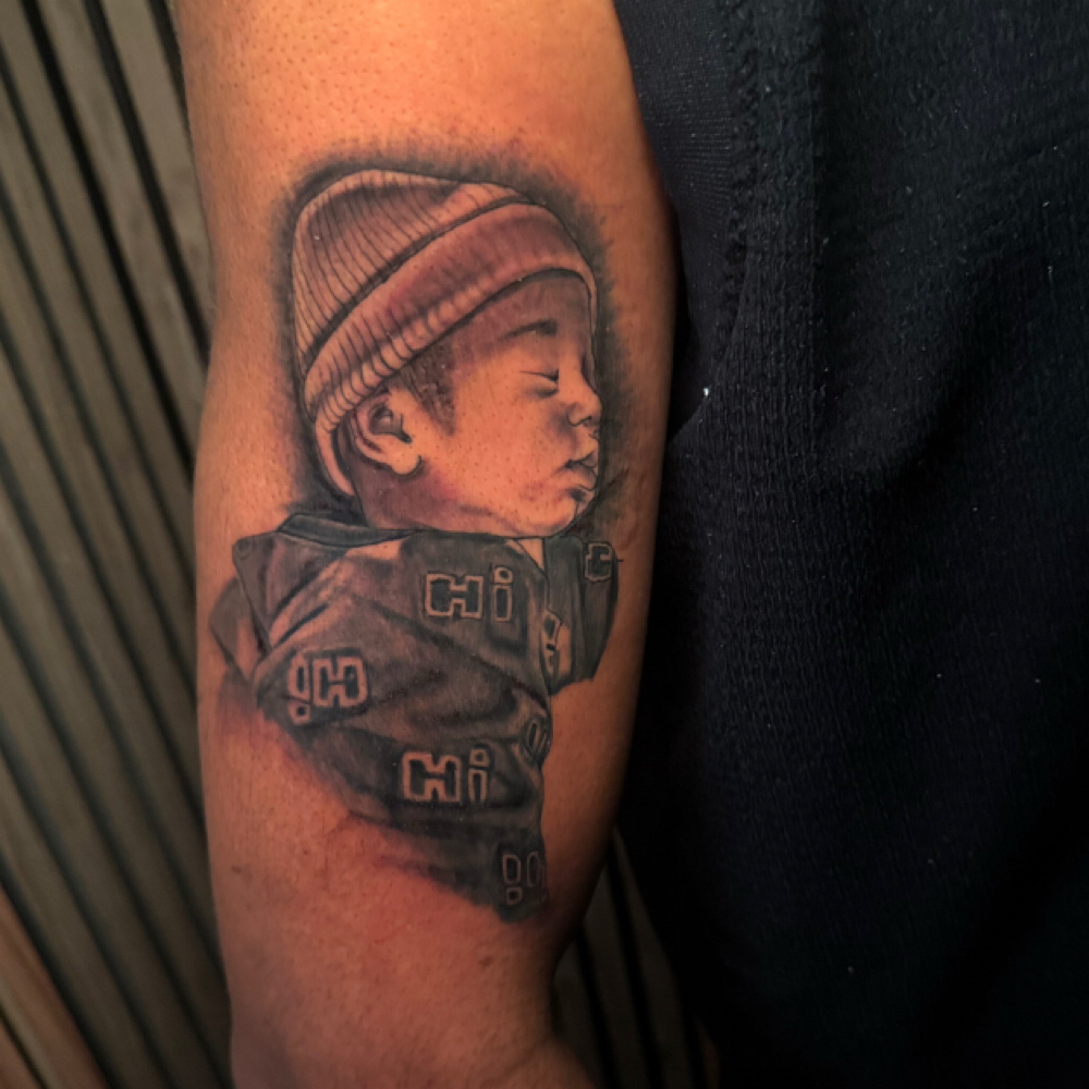 Custom Portrait Tattooa at Tattoo Whitney Houston in Houston, TX