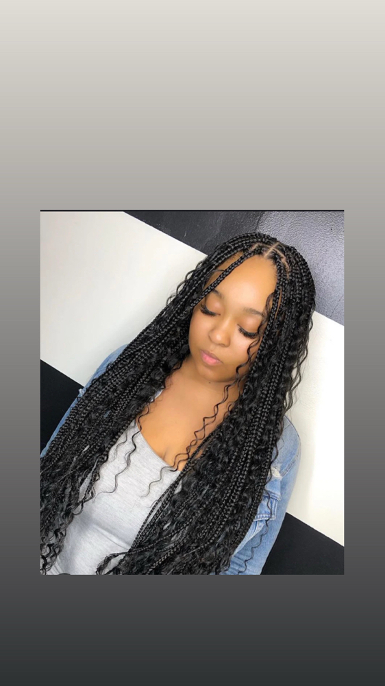 Medium Boho Braids Human hair