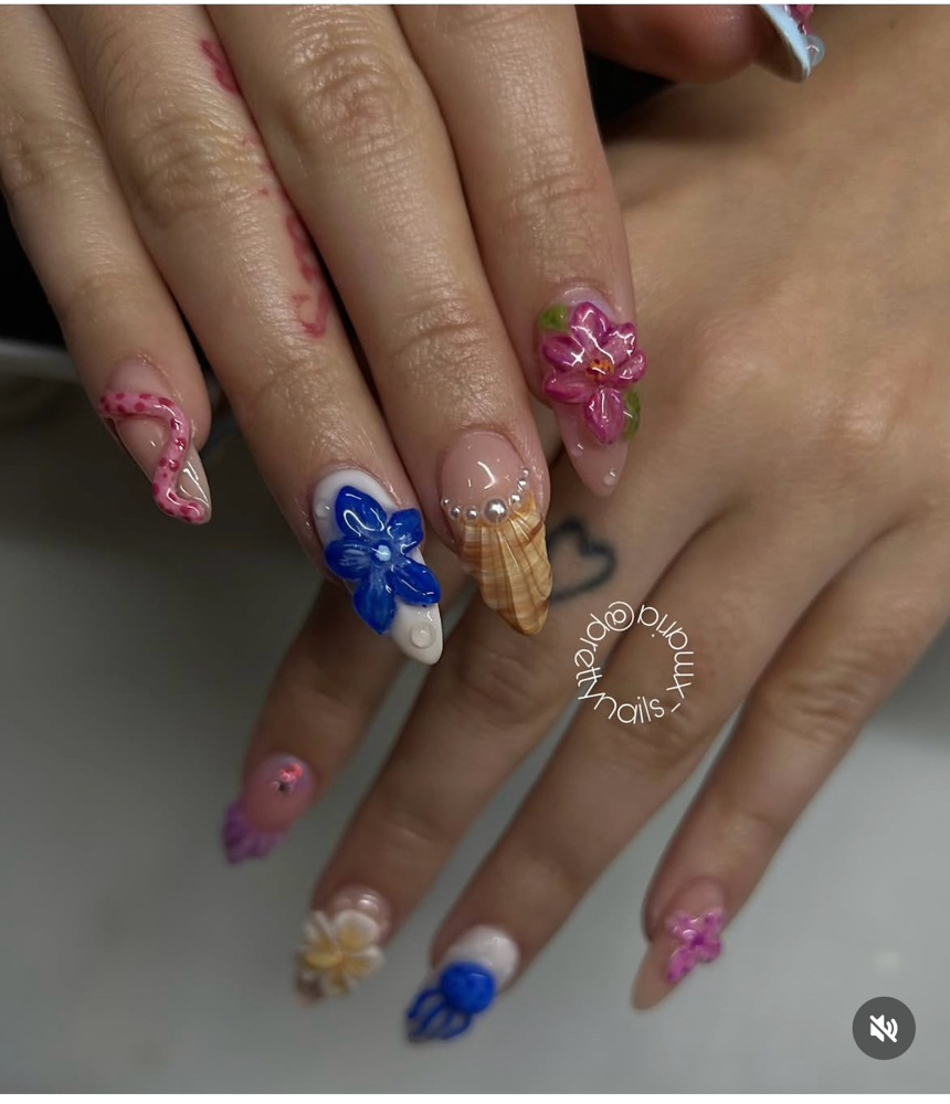 Fullset Hand Painted/Hand Sculpted