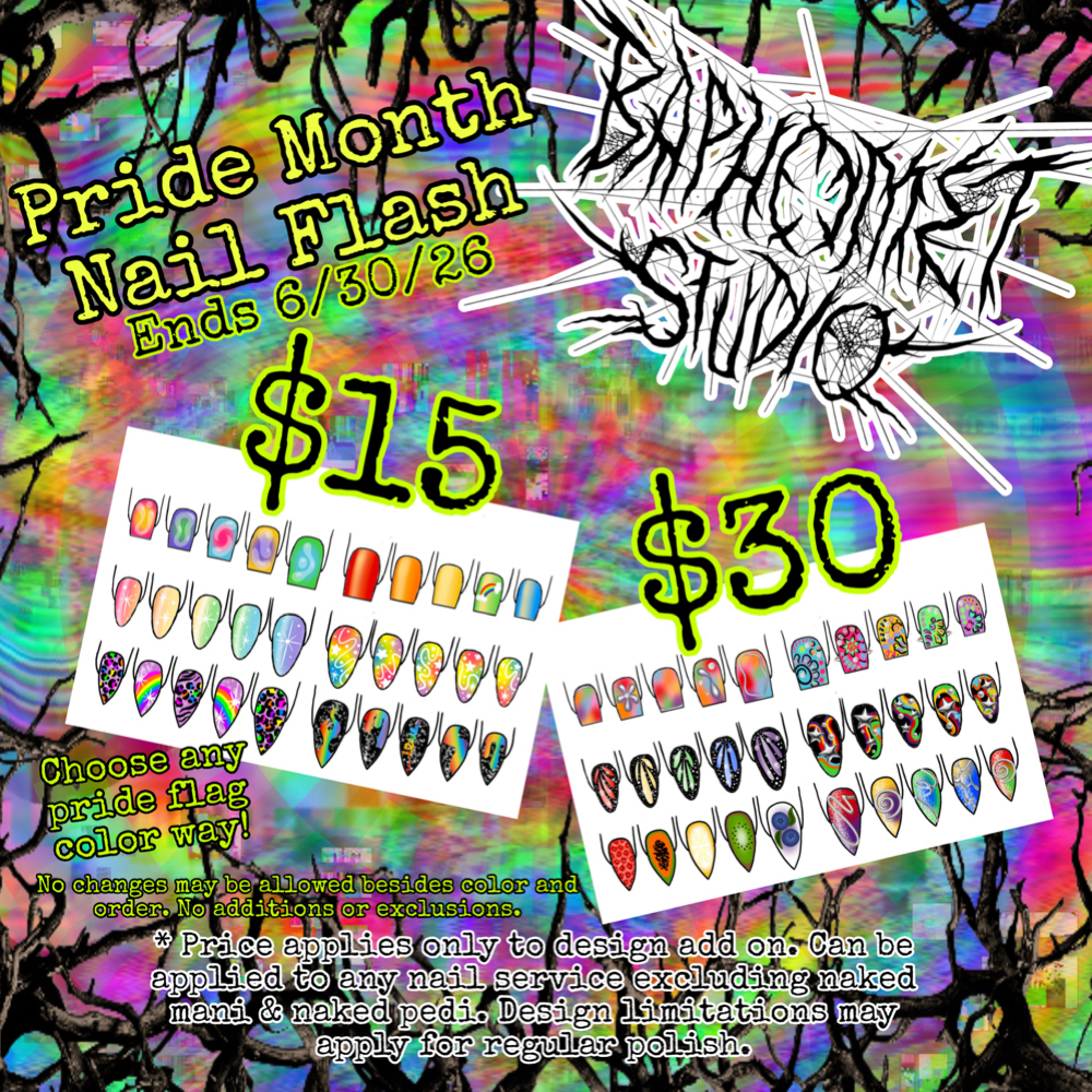 **PRIDE MONTH FLASH** Ends 6/30/26 at Baphomet Studio in Cherry Hill, NJ