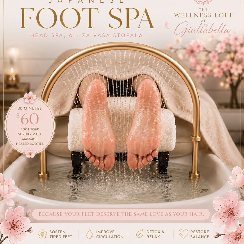 Japanese Foot Spa at Giuliabella Hair Studio and The Wellness Loft At Giuliabella in Montrose, NY