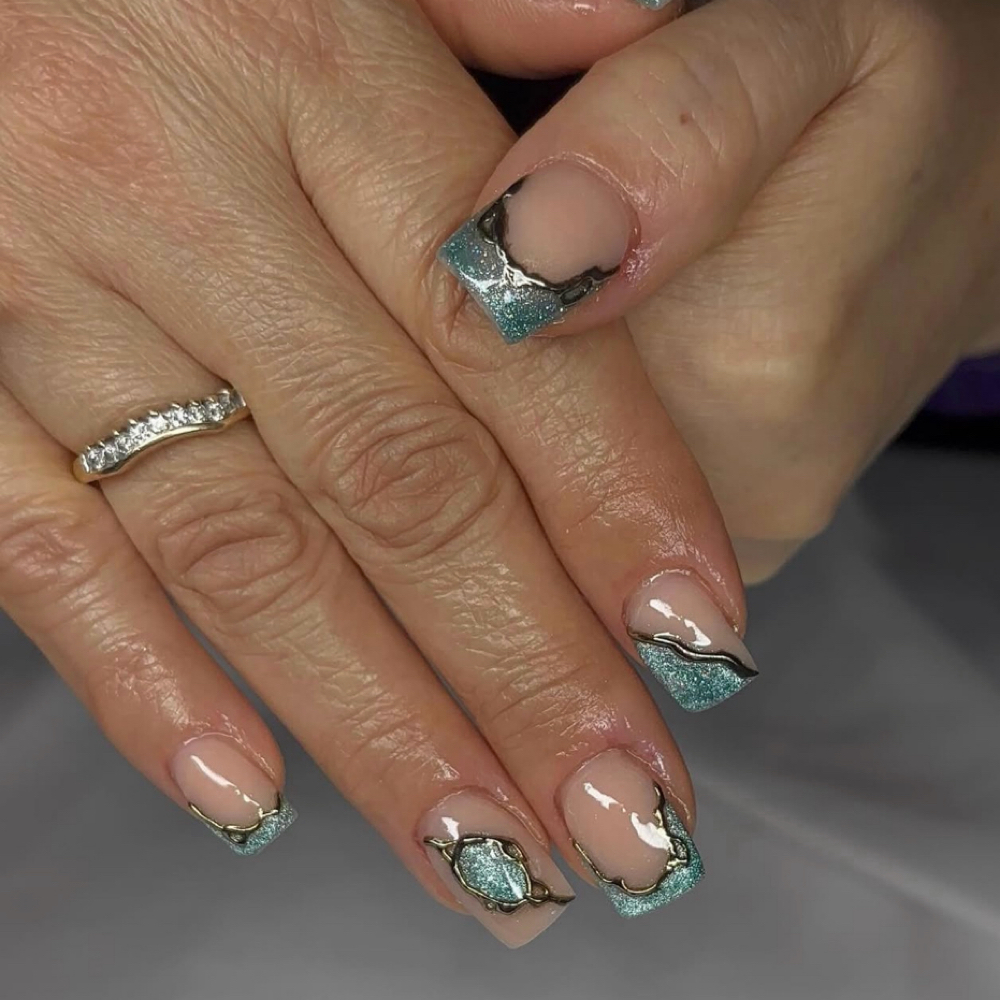 Short Full Set Acrylics at Tips&Clips Hair&Nails in lincoln park, MI