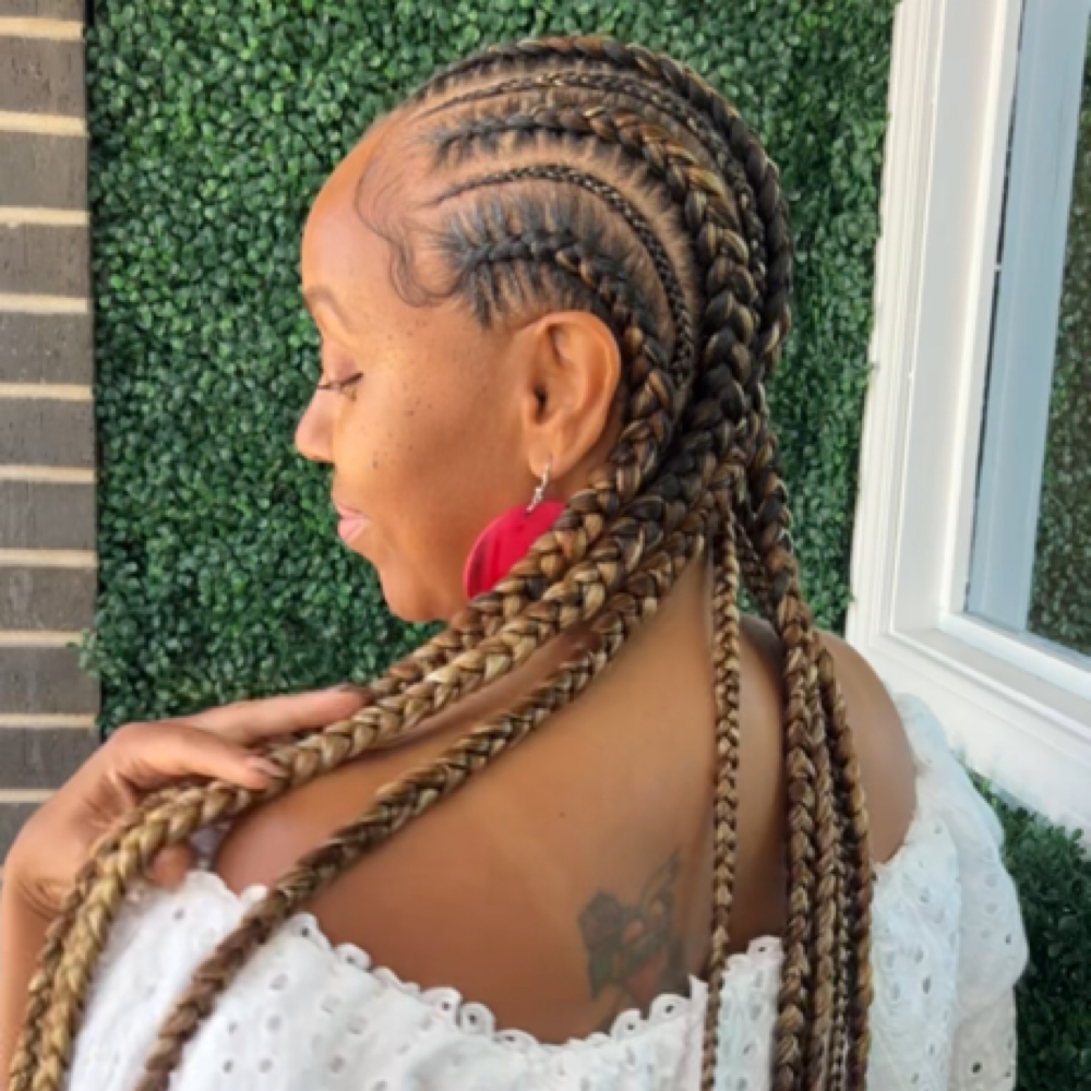 8-10 Feed In Braids at Polished Hair & Nail Studio in IL, IL