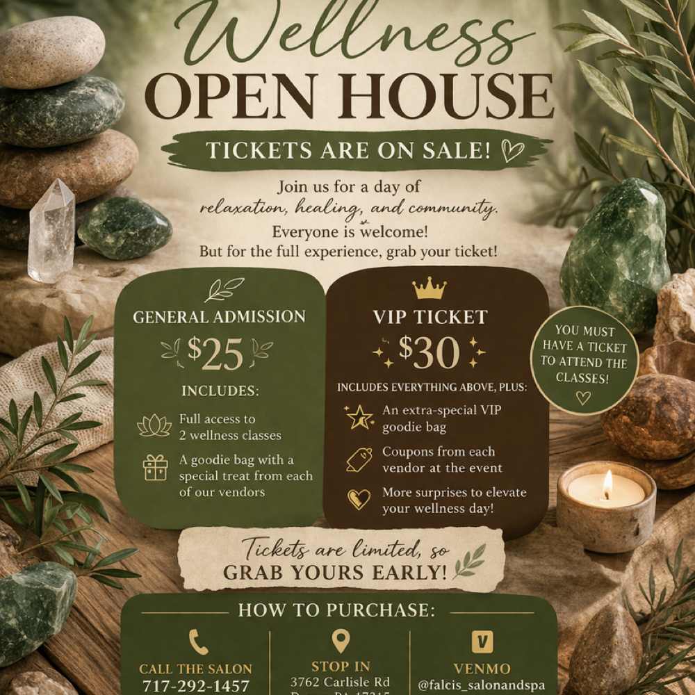 Wellness Event Tickets at Falci’s Salon & Spa in Dover, PA