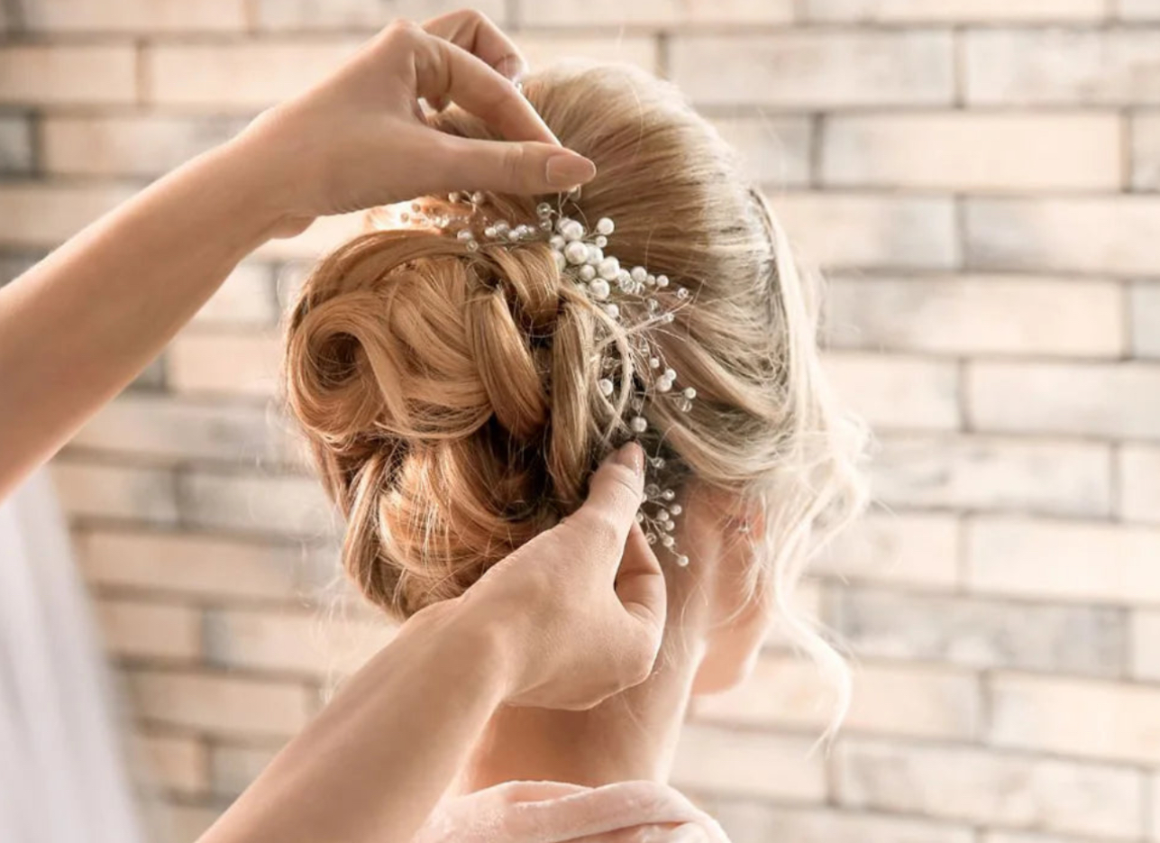 Bridal updo styling
