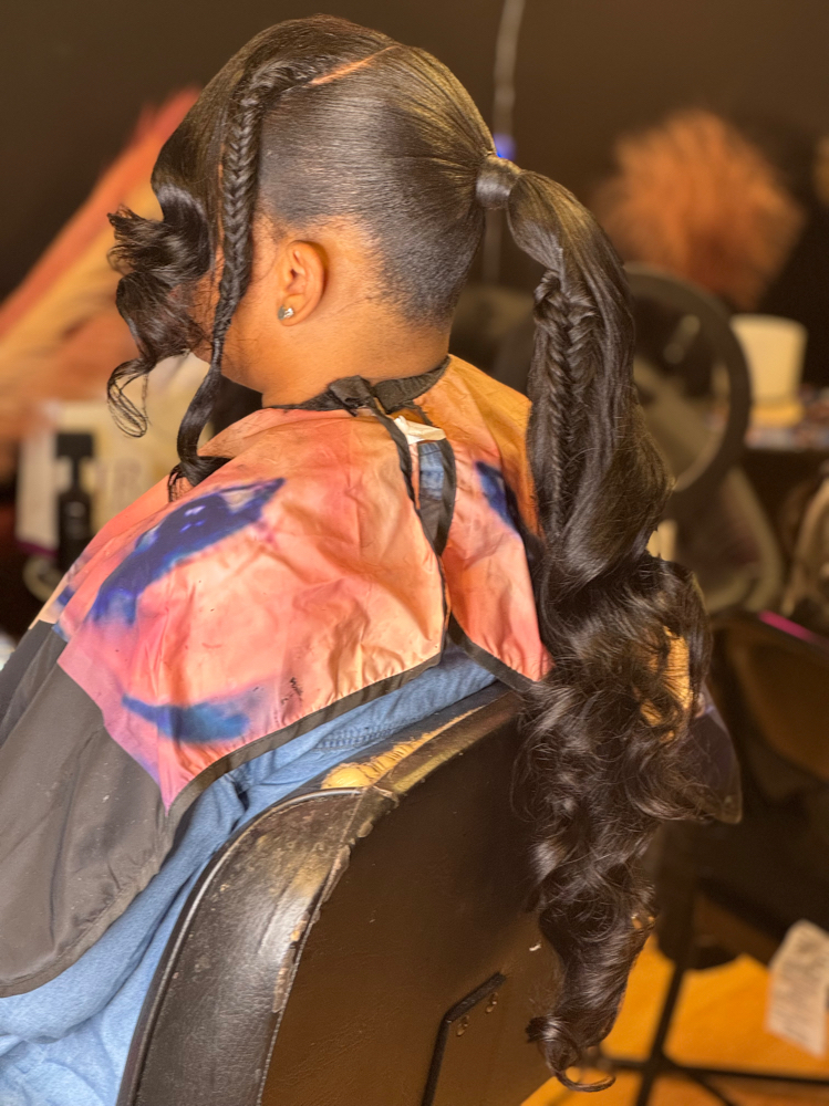 Ponytail With bang And braid