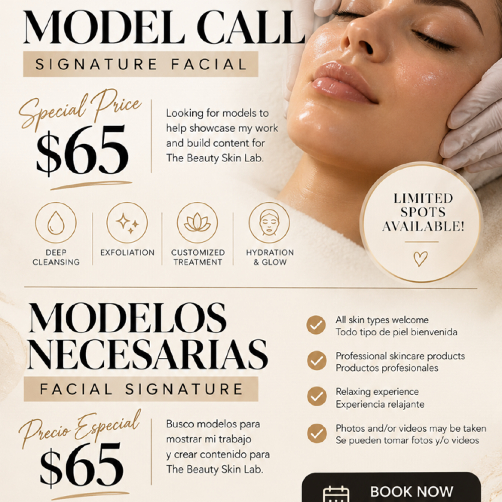 Model Call - Convocatoria De Modelo at The Beauty Skin Lab in Denver, CO