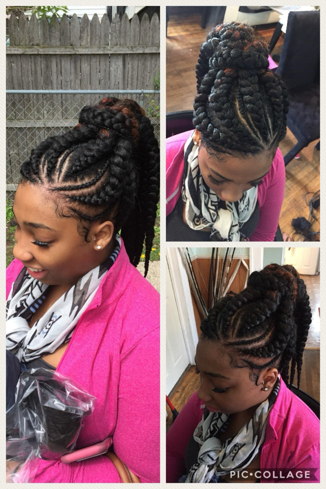 Feed In Braids (styled)
