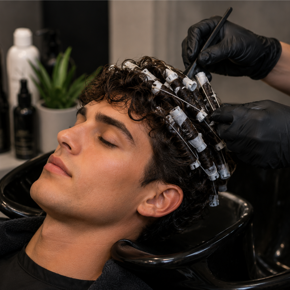 Man Perm at Natural Hair Center in Aventura, FL