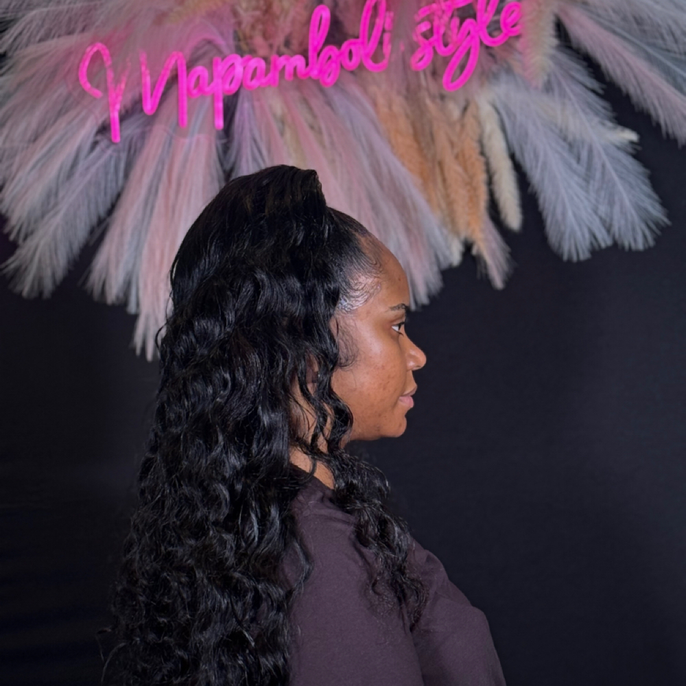 Ponytail Half Up/half Down at mapamboli signature in atlanta, GA