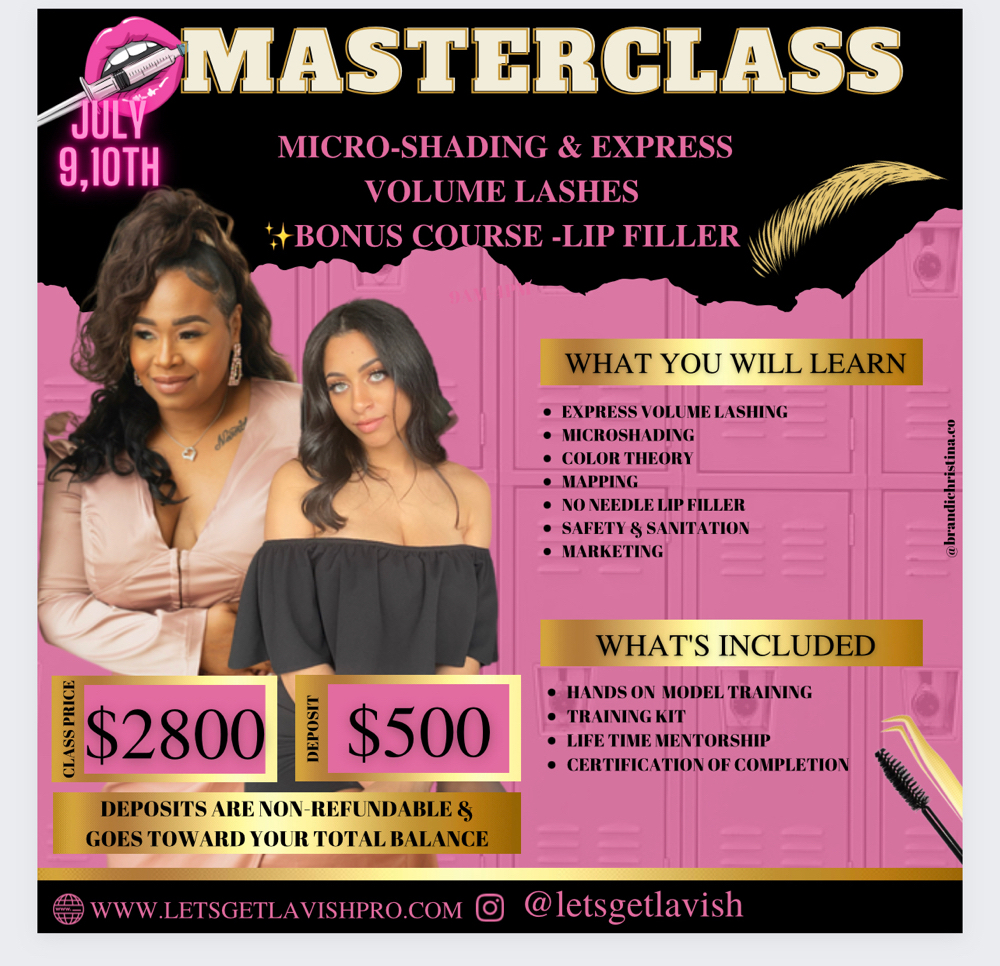 Master Class Deposit $500