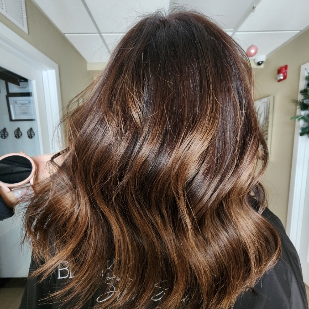 Root Retouch Glaze And Hair Cut