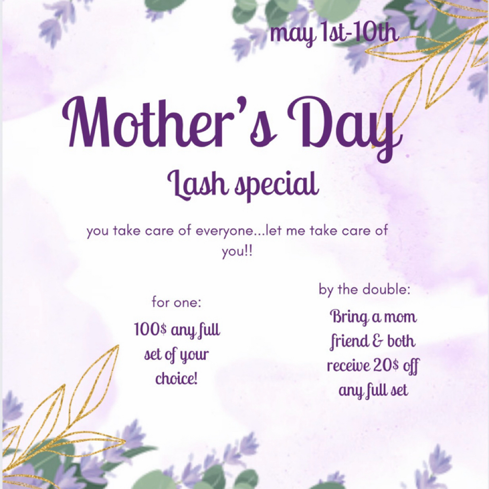 mothers day special (for one) at ieshas cosmetics in Kokomo, IN