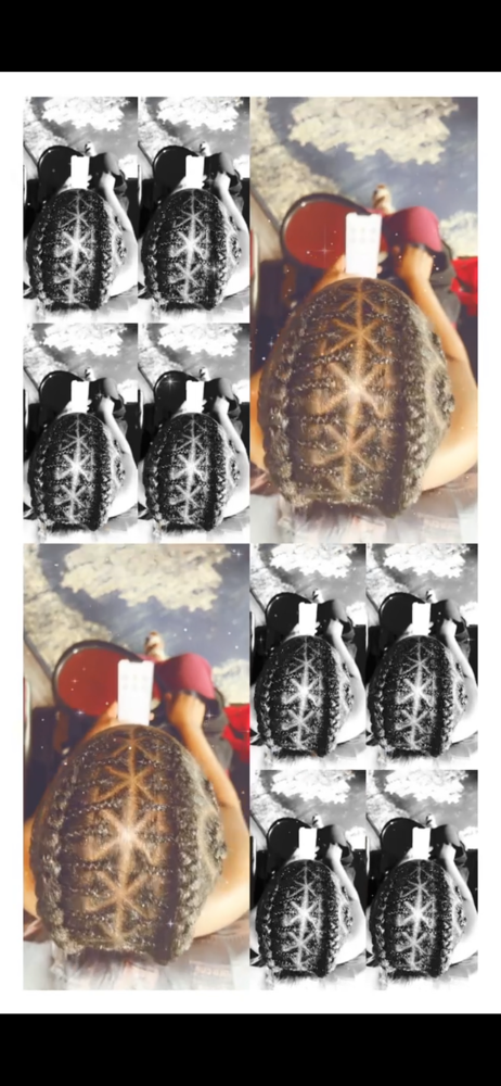 Cornrow Design Added Hair