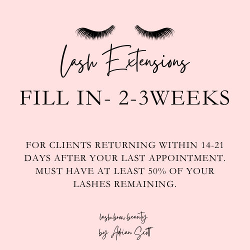 Lash Extension Fill (2-3 Weeks)