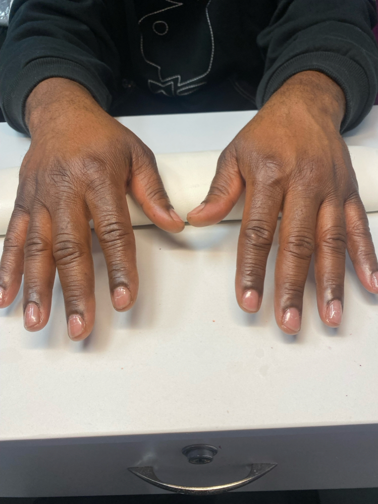 Mens Clear No Chip Manicure at Healthy Nails Spa in Hazel Crest, IL