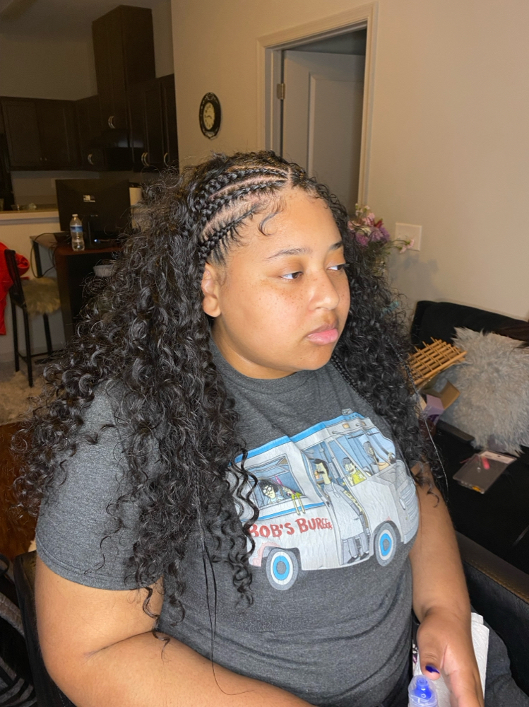 Half Cornrow Half Sewin