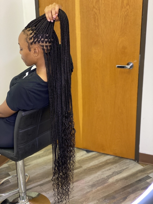 Xs Goddess Knotless Braid Past Butt at C&C Hair Collection in Palos Hills, IL