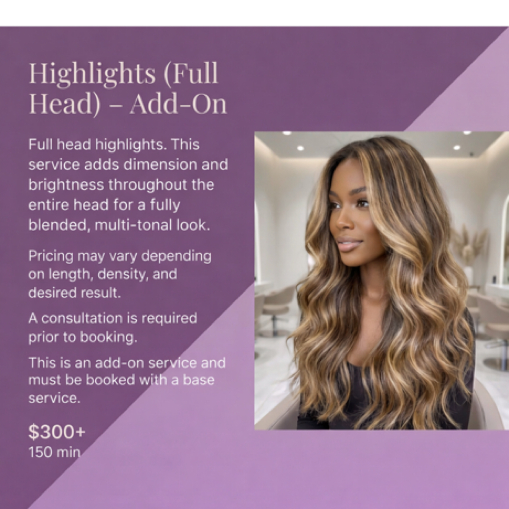 Highlights/Full Head(Add On) at Hair by J’Rena’ in Lawrenceville, GA
