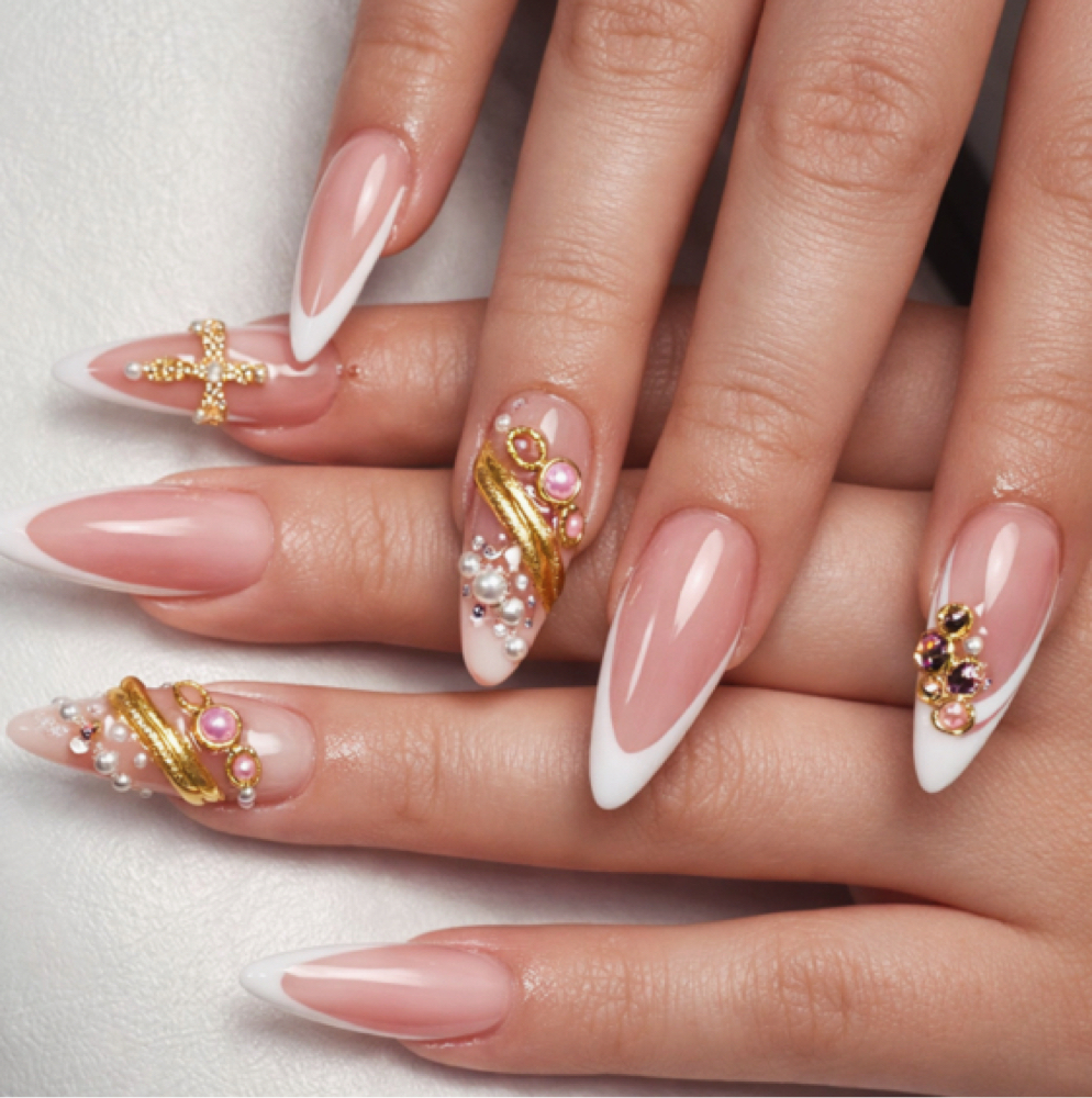 Golden Pearl French at Almo Nail Atelier in Butler, NJ