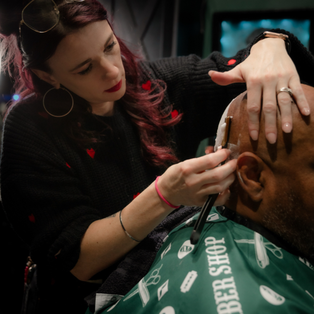 Hot Lather Head Shave at The Dapper Fox in Mooresville, NC