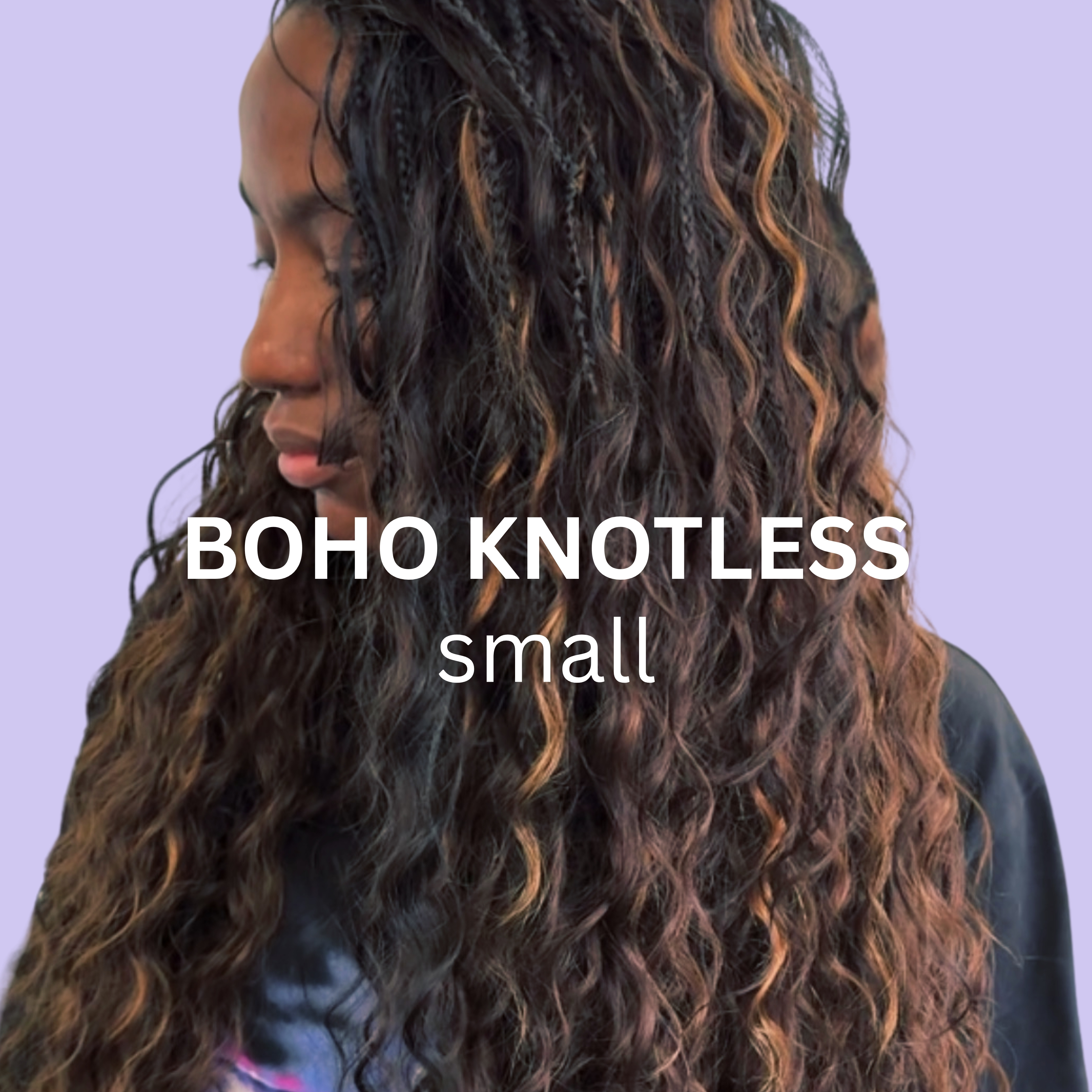 Small Boho Knotless Braids at House of Belle in Houston, TX