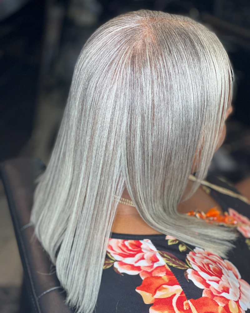 Silk press, medium hair