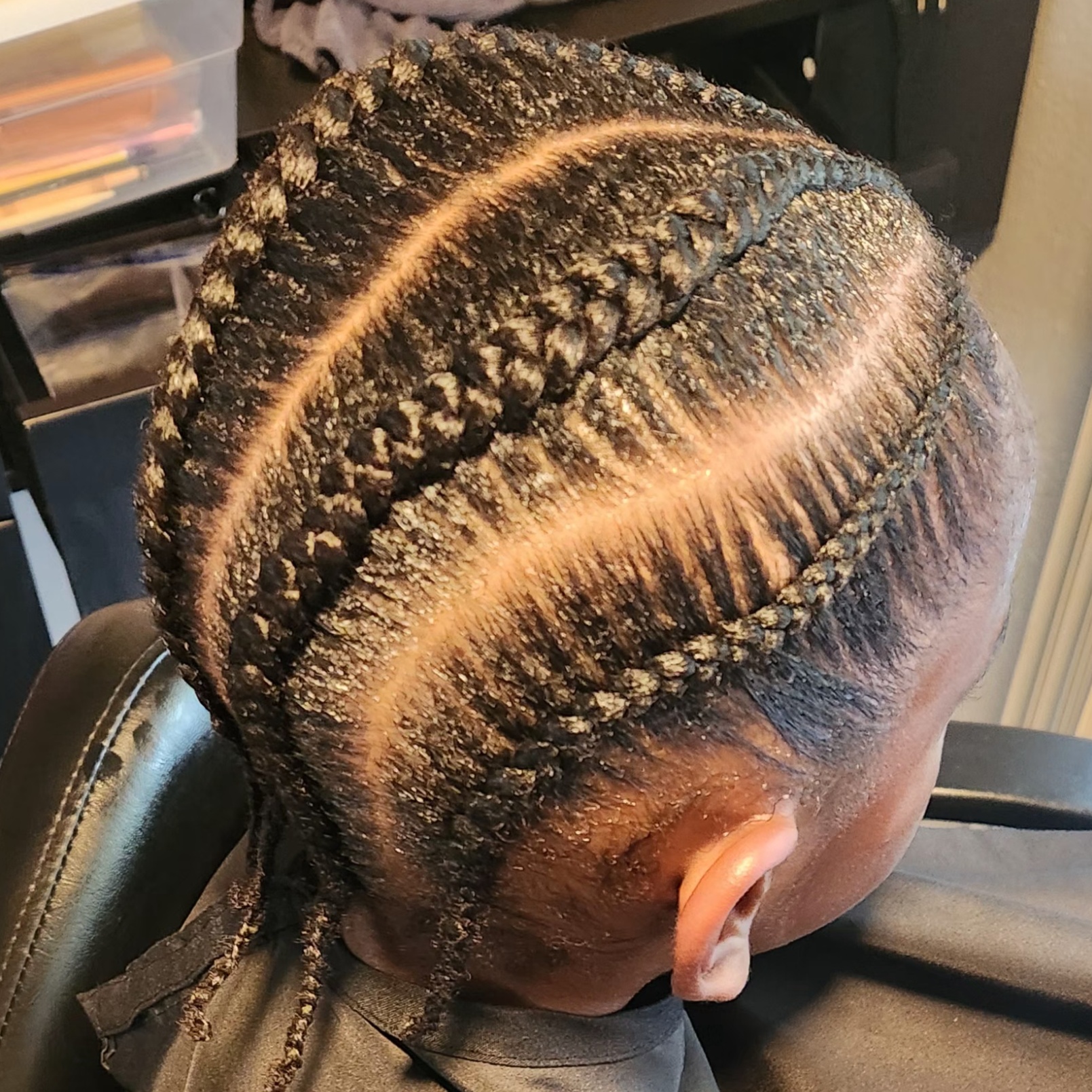 2-4 Stitch Braids Straight Back at Time Mane Tamed in Houston, TX