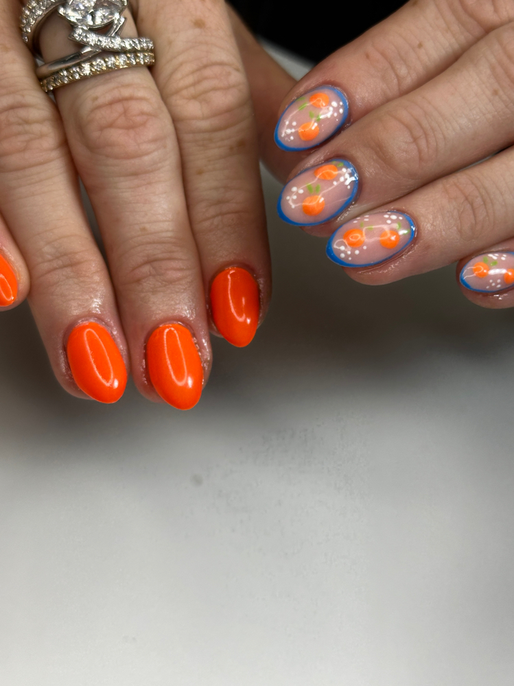Hard Gel Manicure With Nail Art