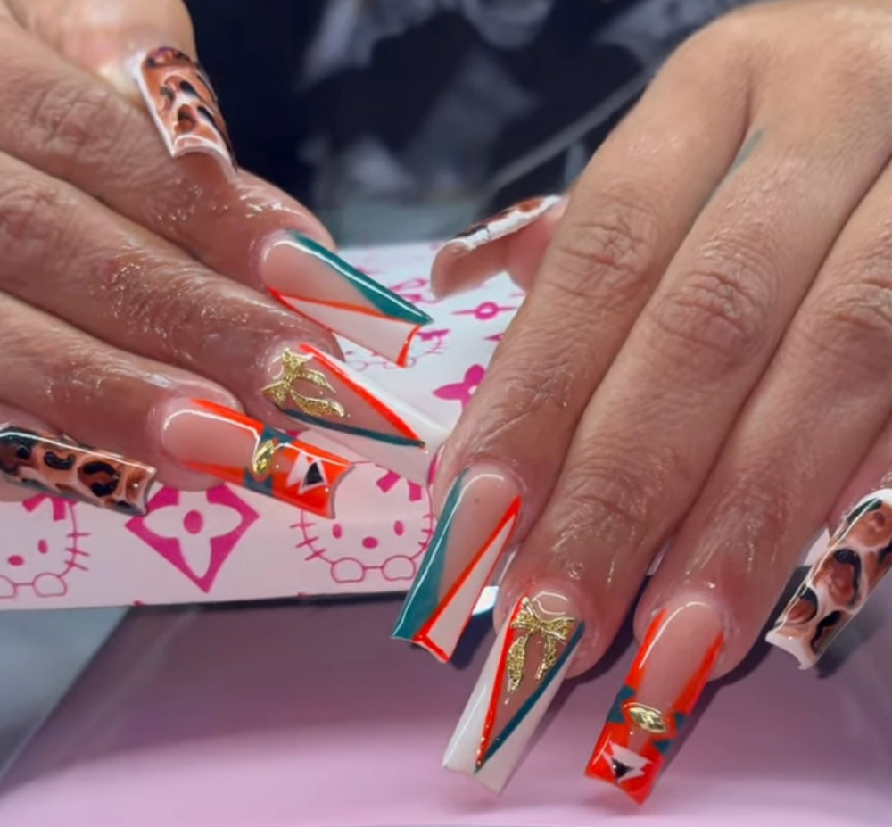Long EXTRA Design Full Set at La Ruche Nails in Bolton, NC