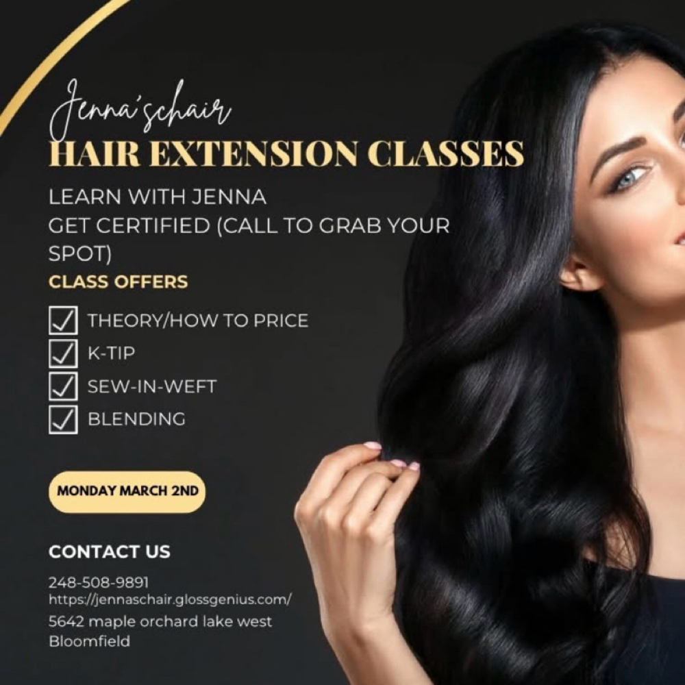 Hair Extension Academy W/Jenna at Jenna’s chair in West Bloomfield, MI