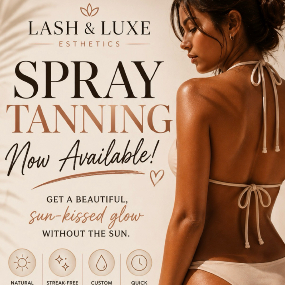 Spray Tanning at Lash &  Luxe  Esthetics in Shorewood, IL