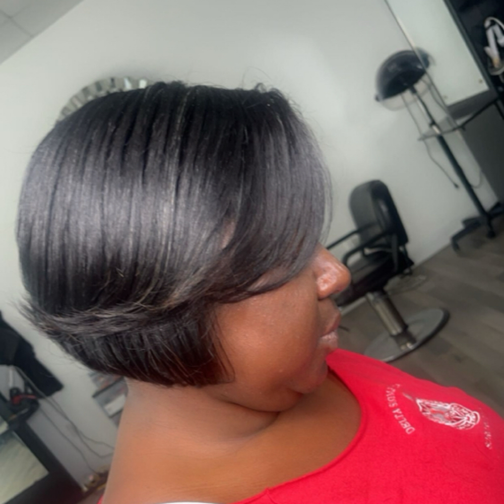 Silk Press at “TheeWeaveSpecialist” in Hollywood, SC