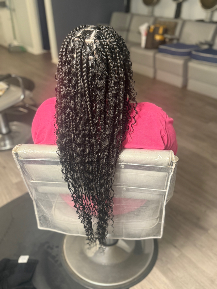 Boho Knotless Braids Synthetic Curl at Thema411 in Columbus, GA