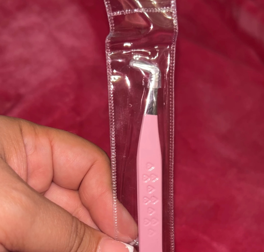 Pink Heart 90 Degree Boot Tweezer