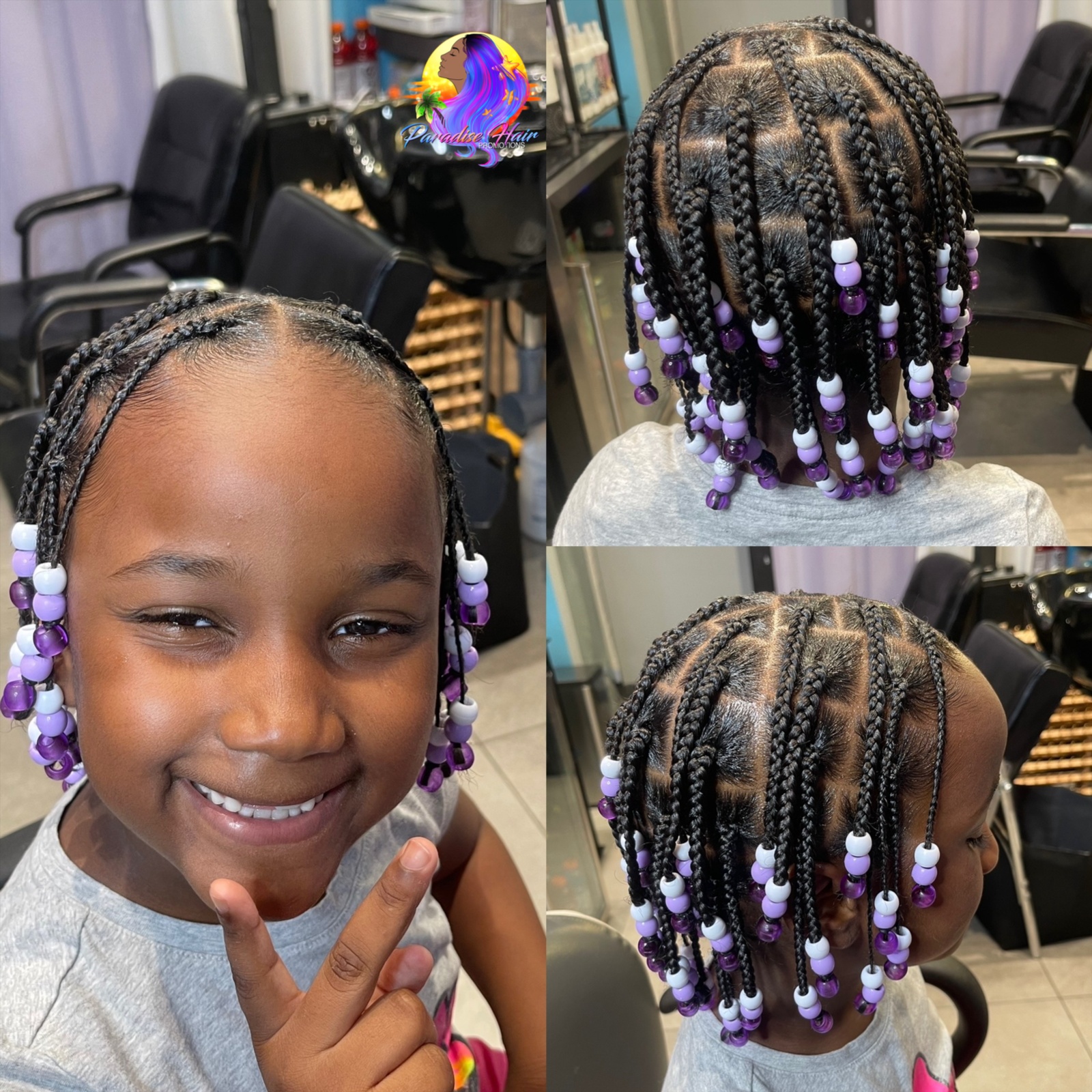 Children’s Natural Plaits at Paradise Hair Promotions in Bedford Heights, OH