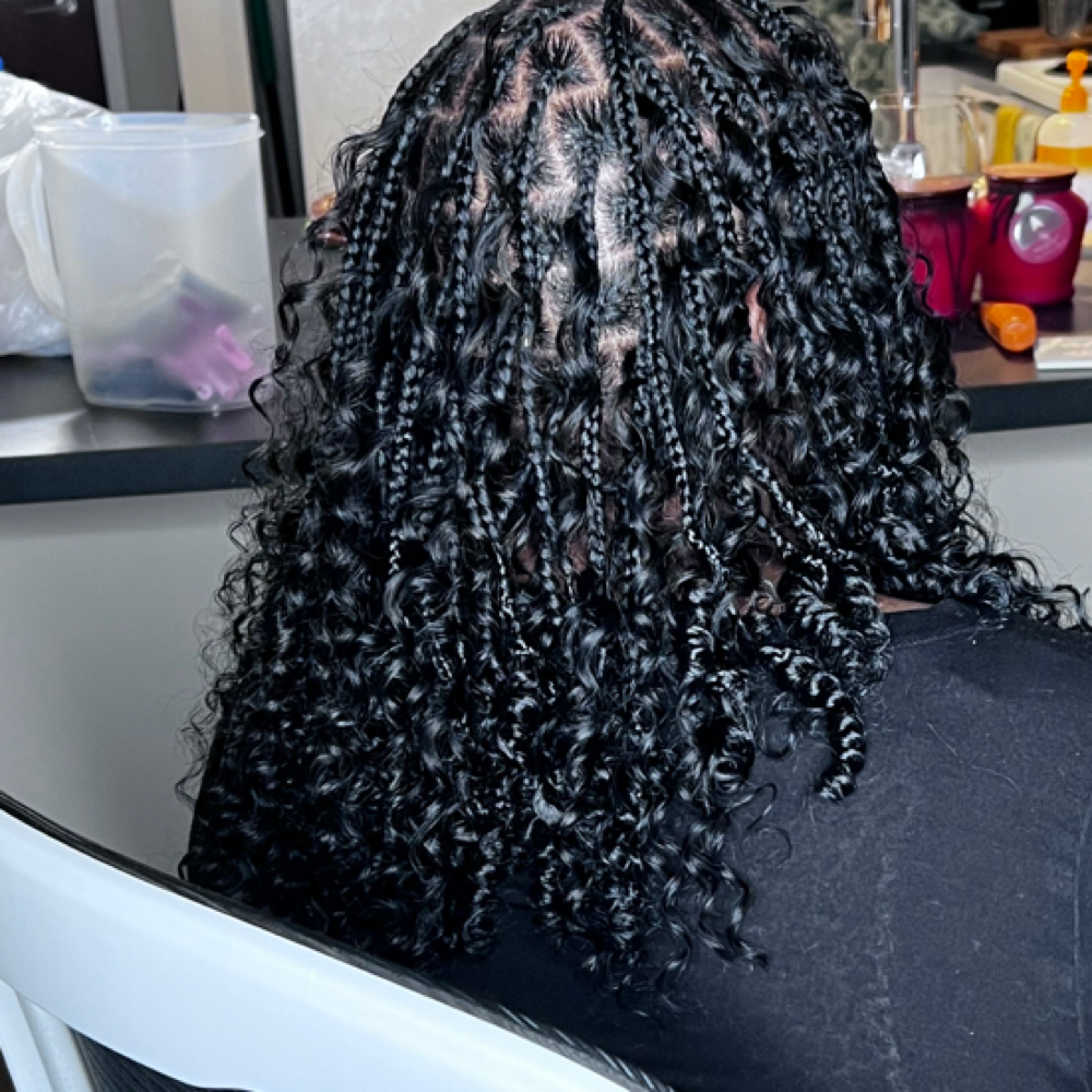 Short Boho Knotless (medium) at BraidedbyD in Buffalo, NY