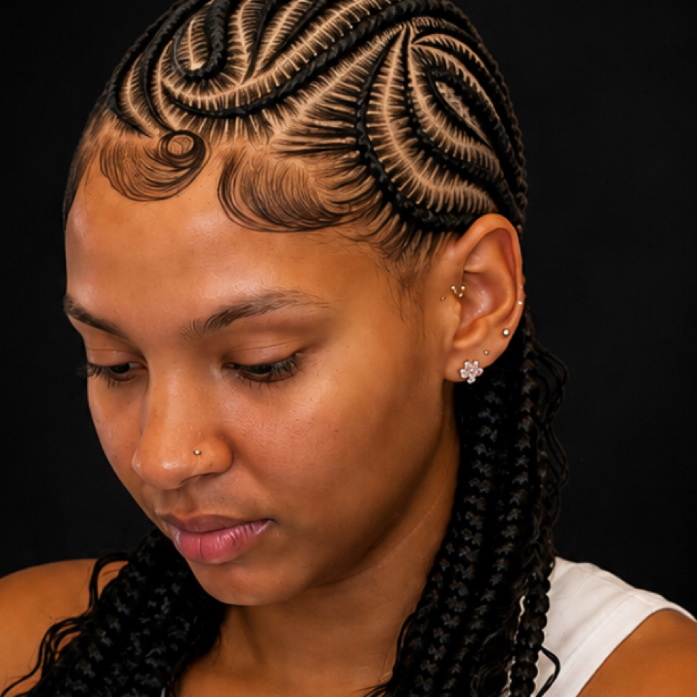 Boho Feed-In Cornrows at Thairapy Collection in Washington, DC