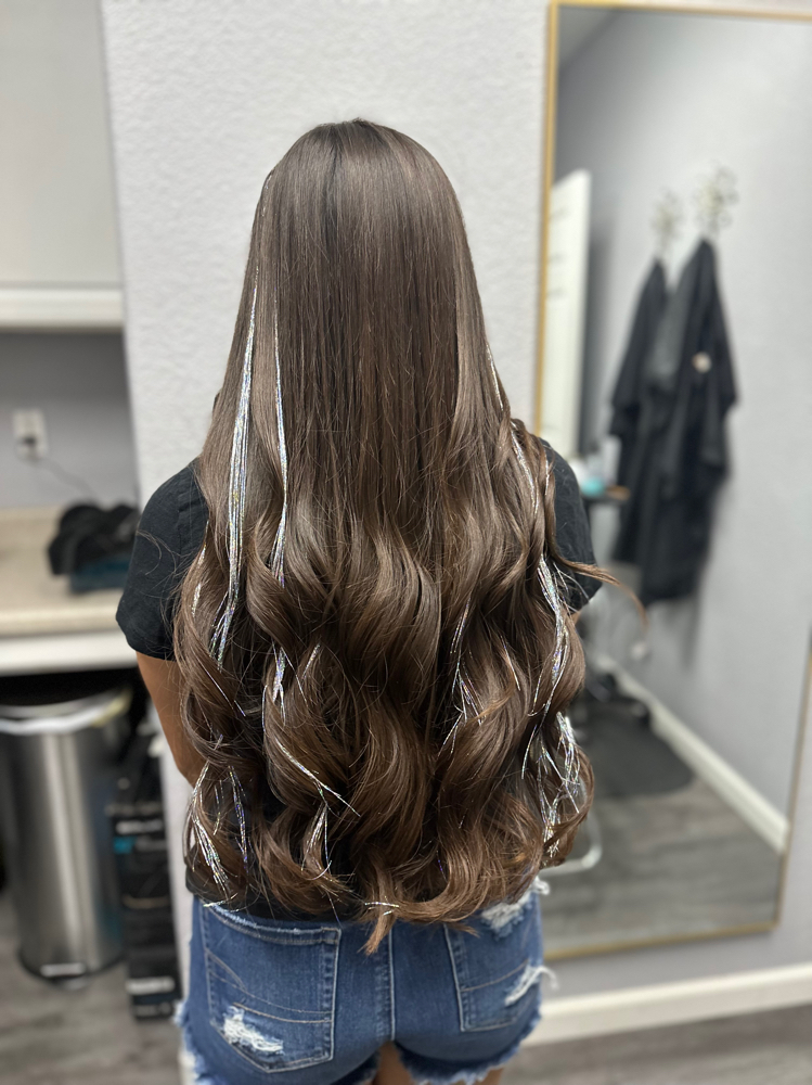 Tinsel install at Beauty by Angeliina in Turlock, CA