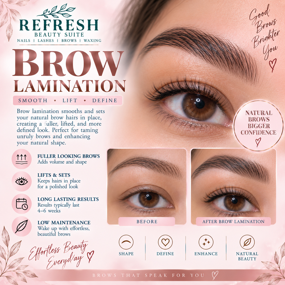 Brow Lamination at Refresh Beauty Suite in Rock Hill, SC