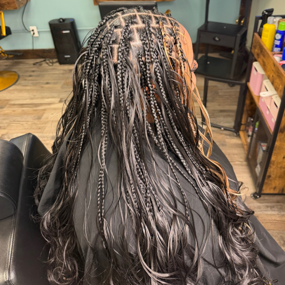 French curl Knotless- smedium at Blended Edge Salon in Great Falls, MT