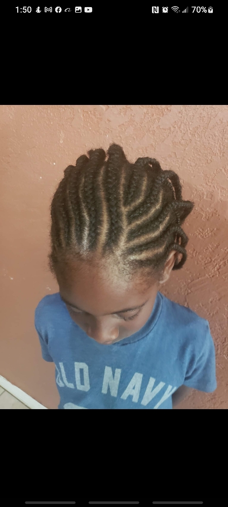 Kids Cornrow Half And Half Style