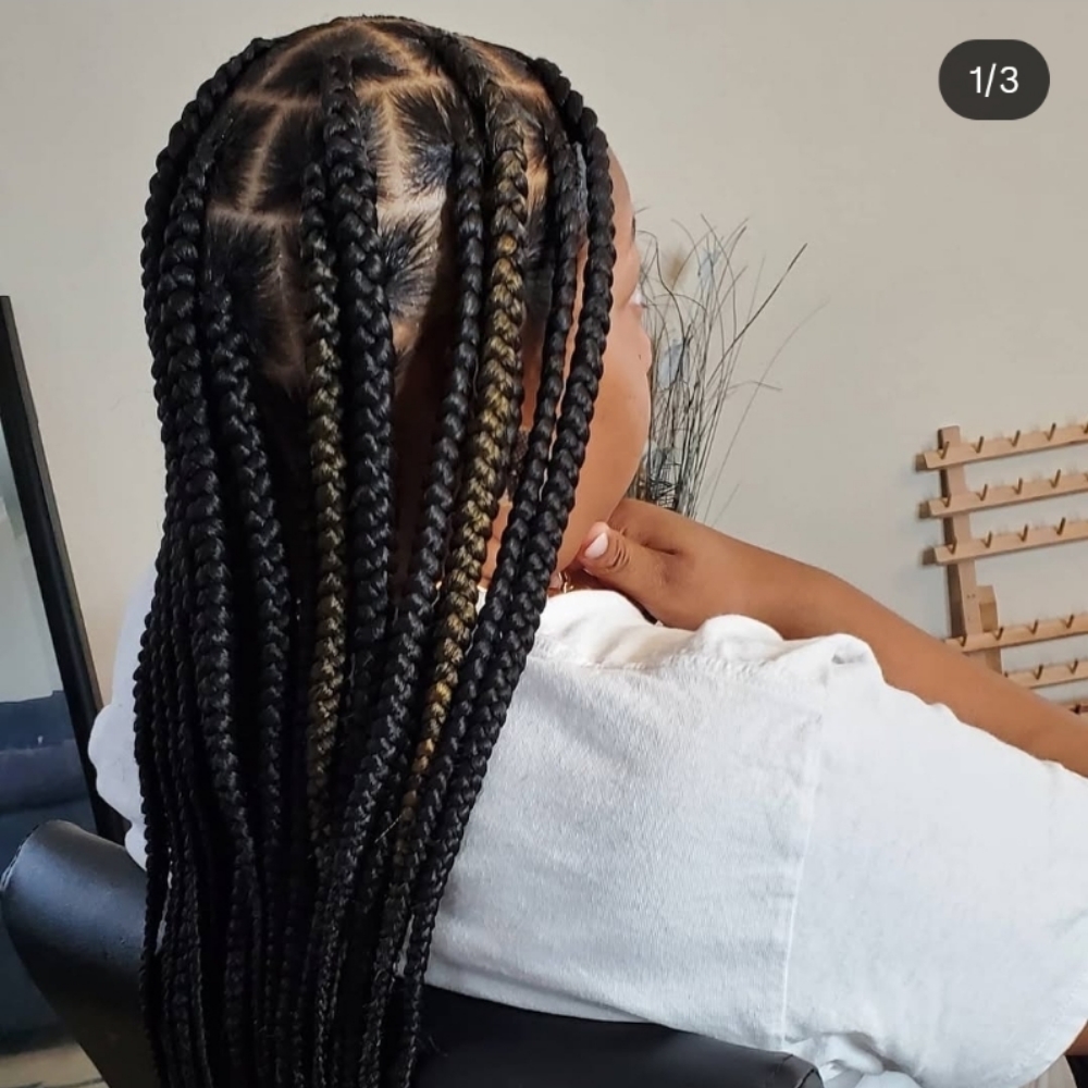 Large Knotless at The Braid Lounge in Burlington, NC