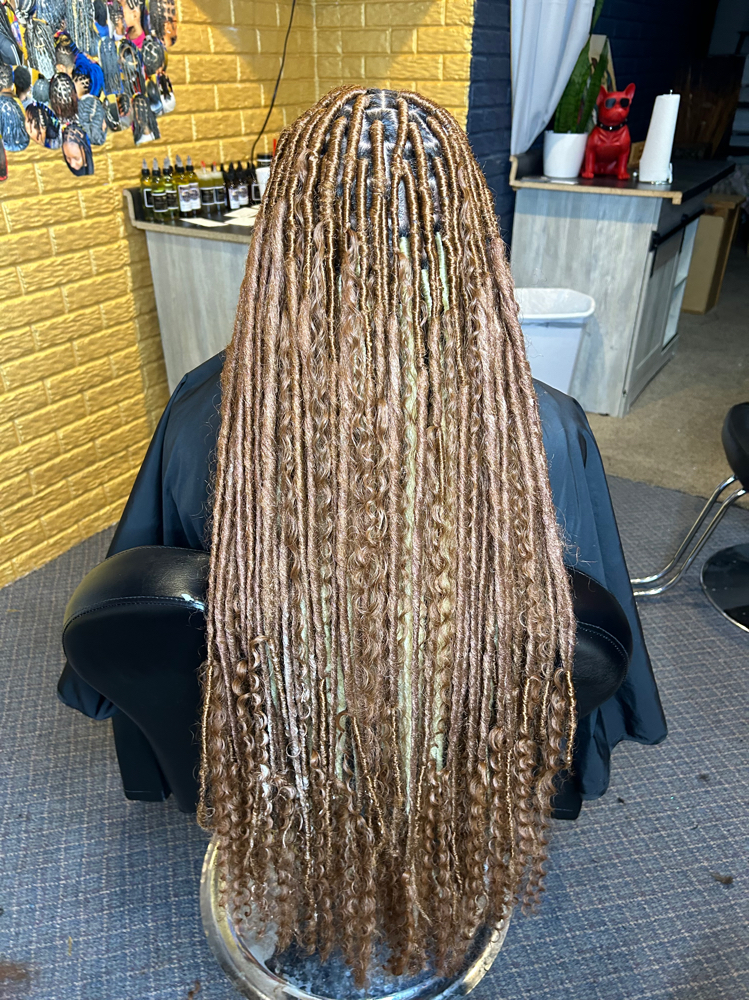 Boho/ Goddess faux locs On Natural Hair