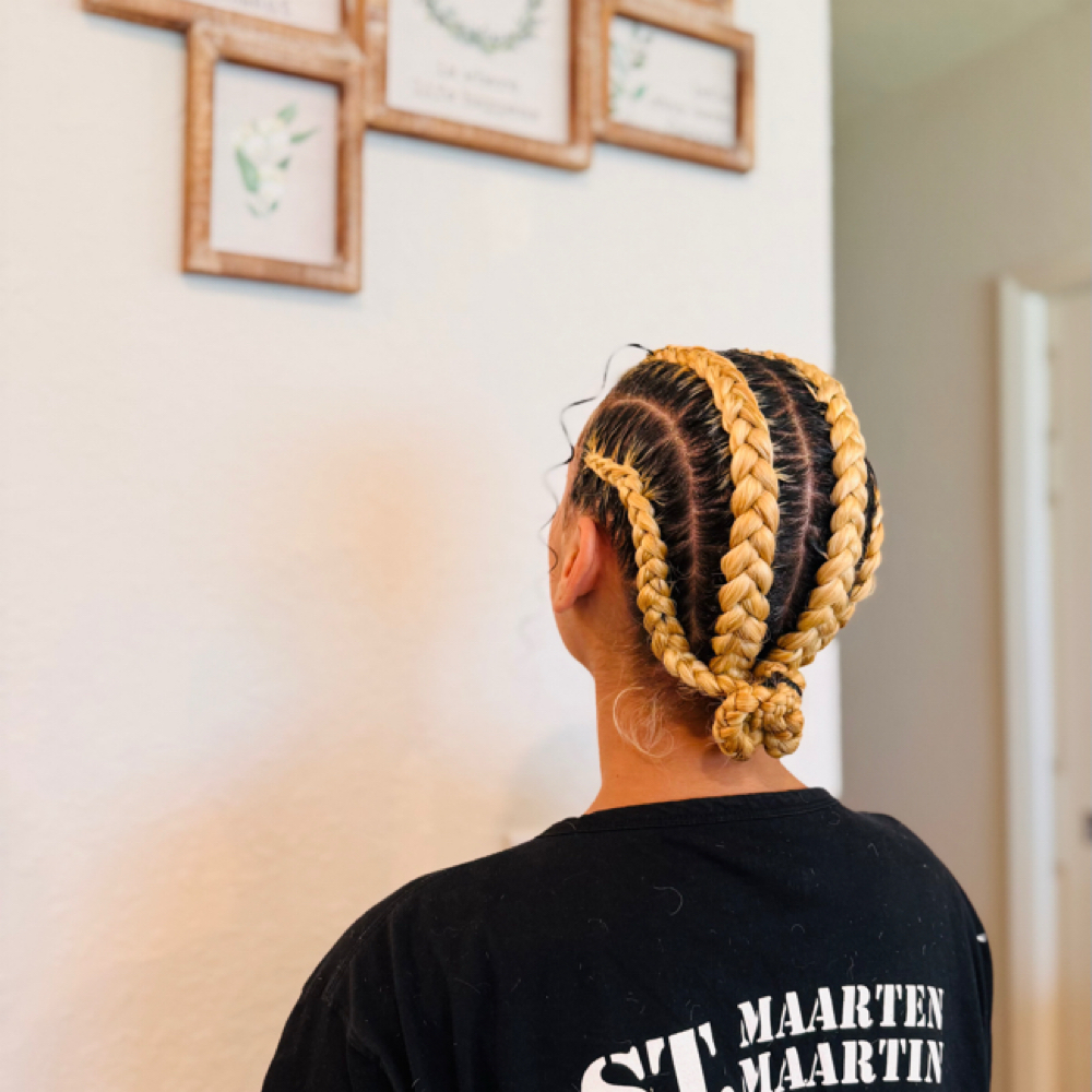 CORNROWS (4 STRAIGHT BACK) at BRAIDS_BY_ROX in Riverview, FL