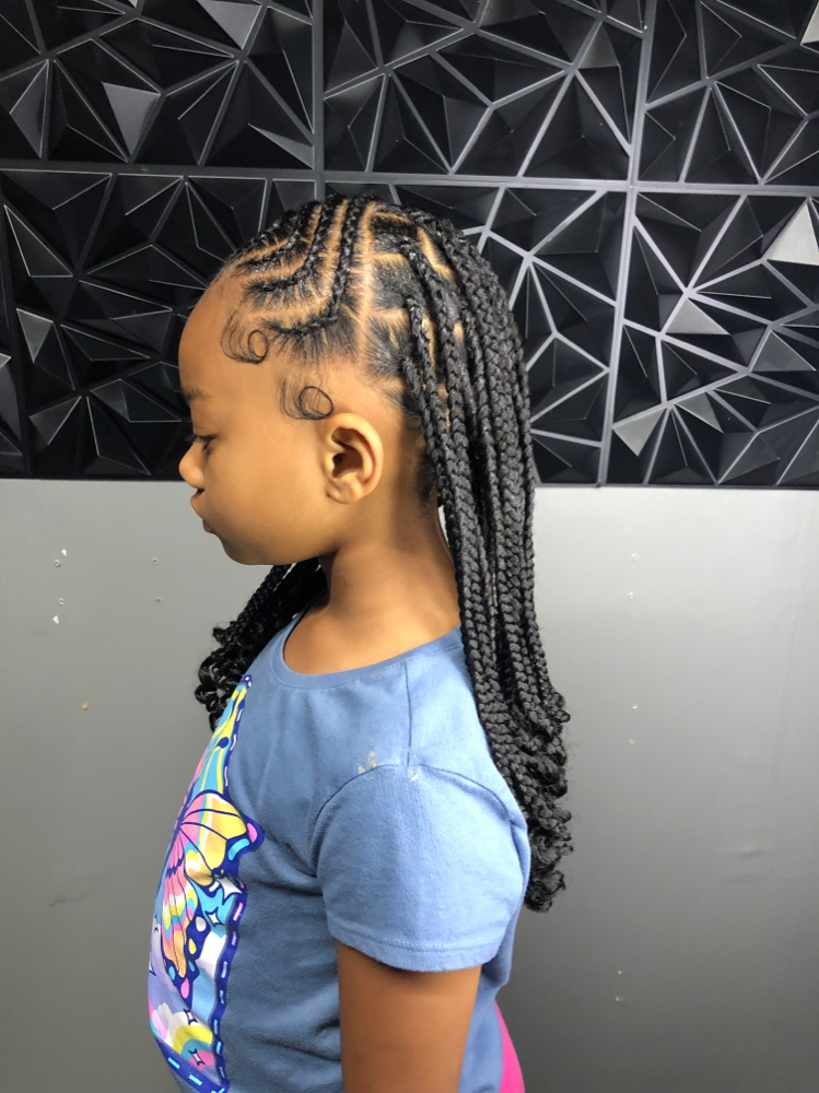 Kids Half Knotless/tribal(5-10 age)