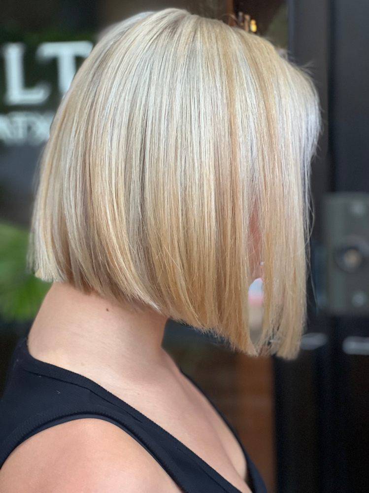 Bleach And Tone With Haircut