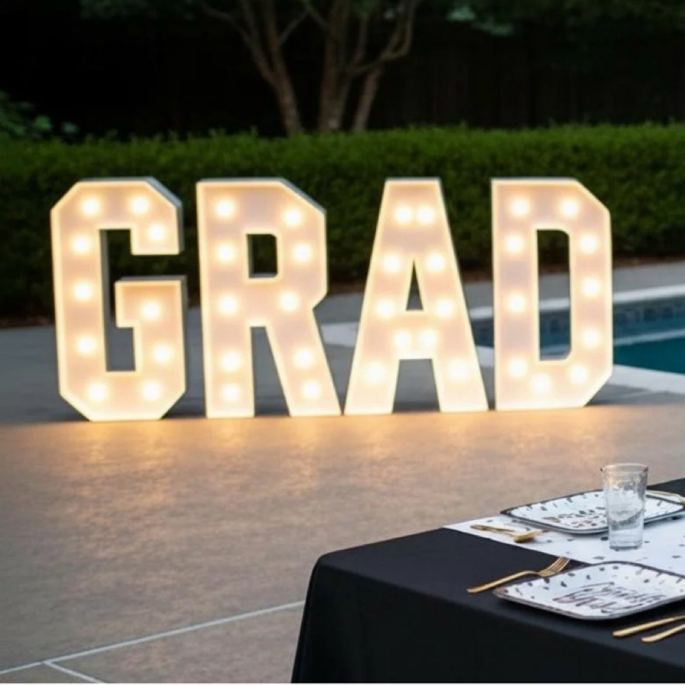 GRAD Marquee Letters at Parties With Bias®️ in Sanford, NC